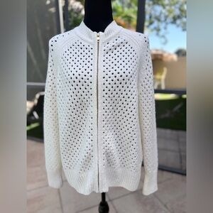 Varley Marta Bouclé Zip Women's Sweater Jacket Cardigan (22” p2p) runs big